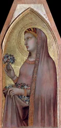 Dorothea of Caesarea eller Dorothy (från Virgin and Child Polyptych) - Detrempe på trä