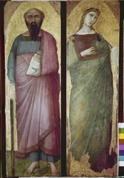 Saint Paul och ett heligt martyrskap, detalj av en polyptisk (tempera på trä