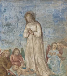 Jungfru och änglar i tillbedjan, 1500-22