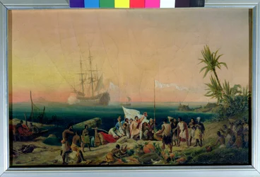 Jean de Bethencourt (ca 1360-1425), Norman Navigator, upptäcker ön Lanzarote 1402, 1848