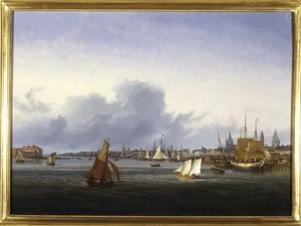 The Port of Calais av Louis Garneray, sd. omkr. 1820, Olja på duk, H. 0,330; L. 0,460. CCIP Coll.