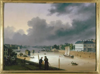 Hamnen i Nantes av Louis Garneray, sd. omkr. 1820, Olja på duk, H. 0,330; L. 0,460. CCIP Coll.