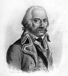 Adam Philippe, greve av den franske general Custine (1740 till 1793) - i "Porträtt av franska generaler efter franska segrar och erövringar"". Graverad av Ambroise Tardieu 1818. Stella Collection.