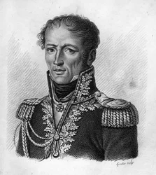 Antoine, greve Drouot fransk general (1774 till 1847) - "" i porträtt av franska generaler efter fransmännens segrar och erövringar"". Graverad av Ambroise Tardieu 1818. Stella Collection.
