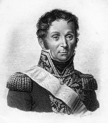 François Etienne Kellermann Fils (1770 till 1835), general för kavalleriet. i” Porträtt av de franska generalerna efter fransmännens segrar och erövringar””. Graverad av Ambroise Tardieu 1818. Stella Collection.
