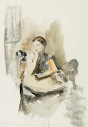 Helen, 1917 (penna, pensel & wc på papper)