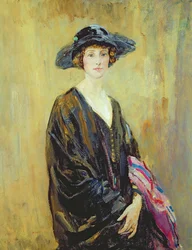 Porträtt av Dorothy Una Ratcliffe (1891-1967) (olja på duk)