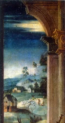 Födelsekyrkan (olja på trä) 1550