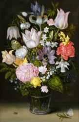 Stilleben med blommor (olja på koppar)