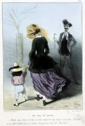 En krigslist - i "" Madeleines"" av Cham, v.1870-1880