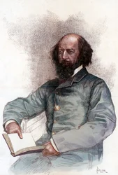 Alfred Lord Tennyson 1809-1892, engelsk poet, 1884.