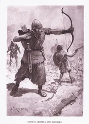 Asiatiska bågskyttar och anhängare, illustration från The Roman Soldier, 1928
