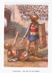 Gladiatorer, slutet på striden, illustration från The Roman Soldier, 1928