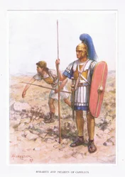 Rorarius och Triarius vid Camillus, illustration från The Roman Soldier, 1928