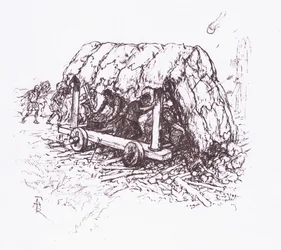 Sköldpaddan, en fältmaskin, illustration från The Roman Soldier, 1928