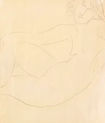Naken kvinna lutad, 1918