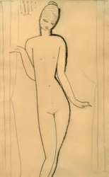 Naken ung flicka - Karyatid