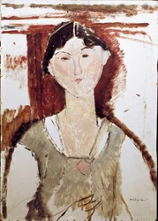 Porträtt av Beatrice Hastings. Målning av Amedeo Modigliani
