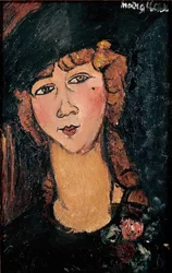 Porträtt av Lolotte-målning av Amedeo Modigliani (1884-1920) 1917 Sön. 0,35x0,55 m Paris, musee national d