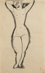 Stående naken med upphöjda armar, 1911