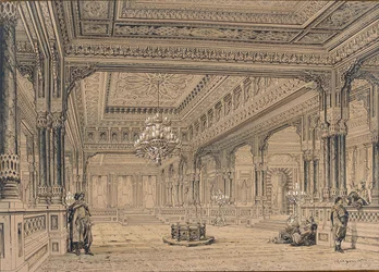 Interiör av Ciragan-palatset i Istanbul, 1872.