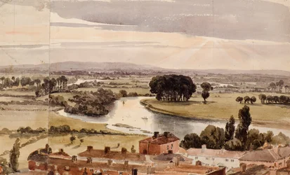 Panoramautsikt över landskapet, ca 1804 (akvarell)