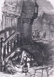 Upptäckt av en brandkälla, illustration från Cassells History of the United States publicerad av Cassell, Petter & Galpin, ca 1900 (litho)