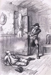 Fannings grymhet: mord på en amerikansk plantageägare, illustration ur Cassells History of the United States, utgiven av Cassell, Petter & Galpin, omkring 1900