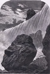 Niagara Falls, illustration från Cassells History of the United States publicerad av Cassell, Petter & Galpin, c.1900 (litho)