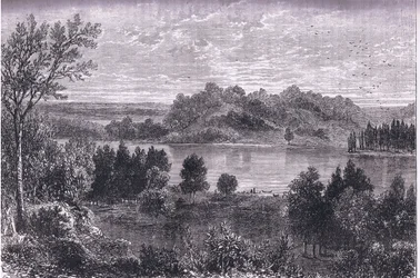 The valley of the Mississippi, illustration från Cassells History of the United States publicerad av Cassell, Petter & Galpin, c.1900 (litho)