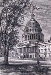 View of the Capitol, Washington, illustration från Cassells History of the United States publicerad av Cassell, Petter & Galpin, c.1900 (litho)