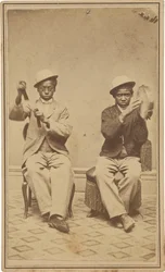 "Klockpojkar vid Barrett House, Burlington, Iowa",ca. 1863 (foto)