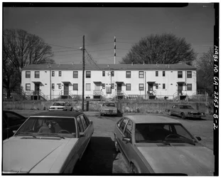 John Hope Homes, Building B-1, 338 Spelman Lane (ursprungligen Leonard Street), Atlanta, Fulton County, GA (s/v foto)