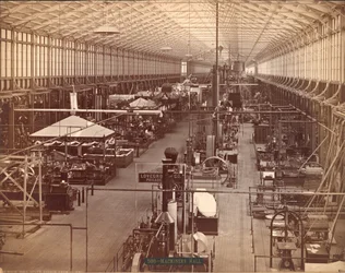 Maskinhallen, South Avenue, den internationella hundraårsutställningen i Philadelphia, 1876