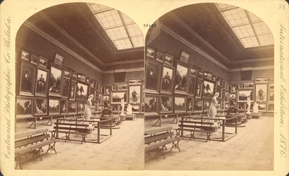 Memorial Hall, den amerikanska avdelningen, den internationella hundraårsutställningen 1876, Philadelphia