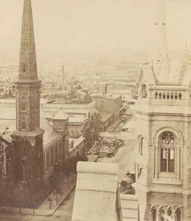 North Broad Street från stadshuset från "Castner Scrapbook Collection", ca 1875 (albumenkopia)