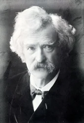 Porträtt av Mark Twain (1835 - 1910).