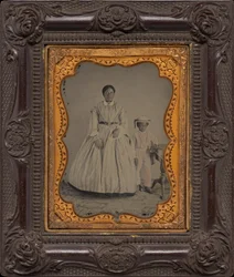 Porträtt av en kvinna och en pojke,ca. 1863 (foto)