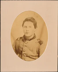 Porträtt av en oidentifierad soldat (sepiafoto)