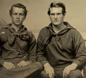 Porträtt av två sjömän i Union Uniform, c.1861 (blecktypfoto)
