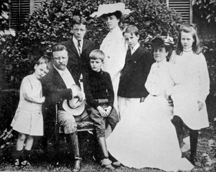 President Theodore Roosevelt med sin fru och familj