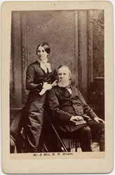 Rutherford Birchard Hayes (1822-93), USA:s 19:e president, och Lucy Ware Webb Hayes (1831-89), hans fru (albumfoto)
