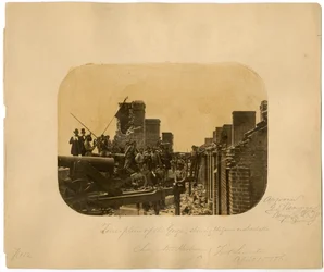 Soldater efter evakueringen av de besegrade unionsstyrkorna, Slaget vid Fort Sumter, 1861
