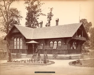 Swedish School House, Centennial Exposition, Philadelphia, 1876 (silveralbumintryck)