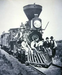 Arbetare på Chicago, Milwaukee & St Paul Railway Company, ca 1875 (s/v foto)