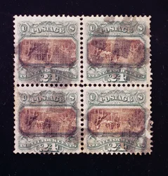 24-cents undertecknande av självständighetsförklaringen block av fyra, 1869