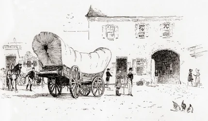 En Conestoga-vagn i Bull