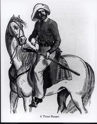En Texas Ranger, illustration från "Pictorial History of Mexico and the Mexican War" av John Frost, 1848