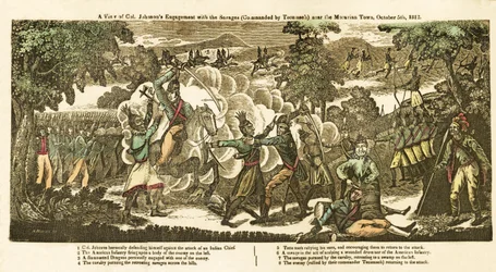 En vy av överste Johnsons engagemang med vildarna (befallda av Tecumseh) nära Moravian Town, den 5 oktober