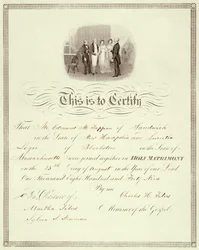 Ett vigselbevis från 1849